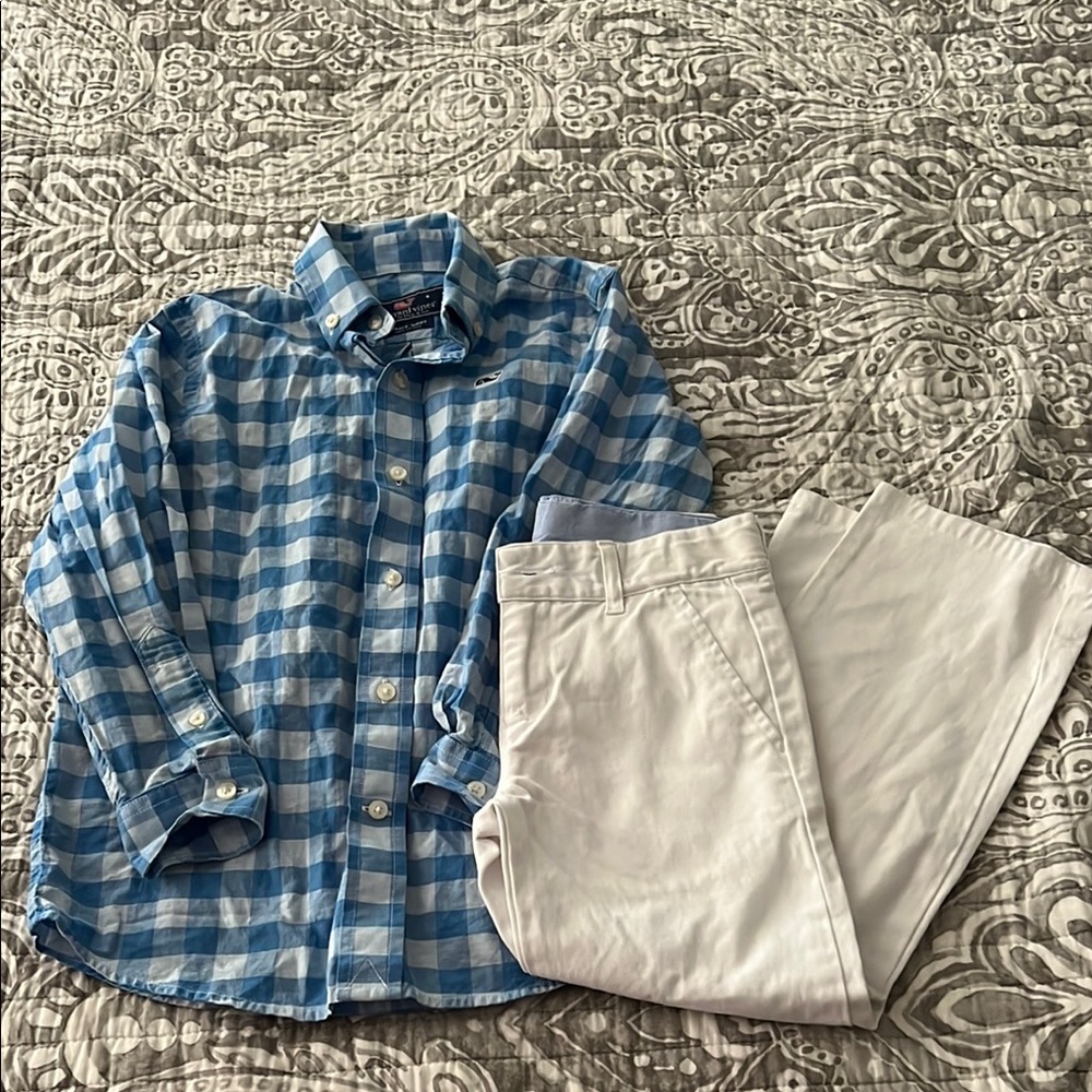 Vineyard Vines shirt and Janie and Jack pants